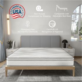King Size Mattress,12 Inch Hybrid Mattress in a Box with Gel Memory Foam