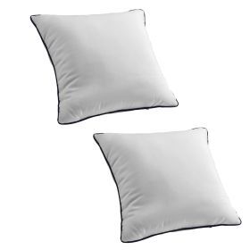 18 x 18 in Throw Pillow Inserts, Set of 2, Firm and Fluffy Decorative Down Alternative Pillows with Polyester Fiber, Square White Cushion with Zi