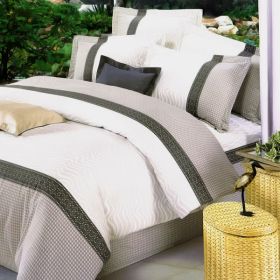 Blancho Bedding - [Elegance] 100% Cotton 4PC Duvet Cover Set (Queen Size)(Comforter not included) (Comforter not included)(Comforter not included