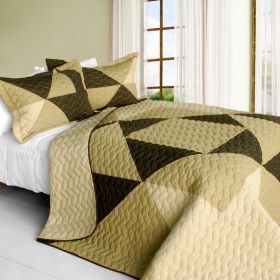 [Tears In Heaven] 3PC Vermicelli-Quilted Patchwork Quilt Set (Full/Queen Size)