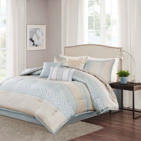 7 Piece Comforter Set Aqua Cal King